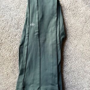 Alo Yoga Dark Cactus/Olive Green High Waist flare legging.